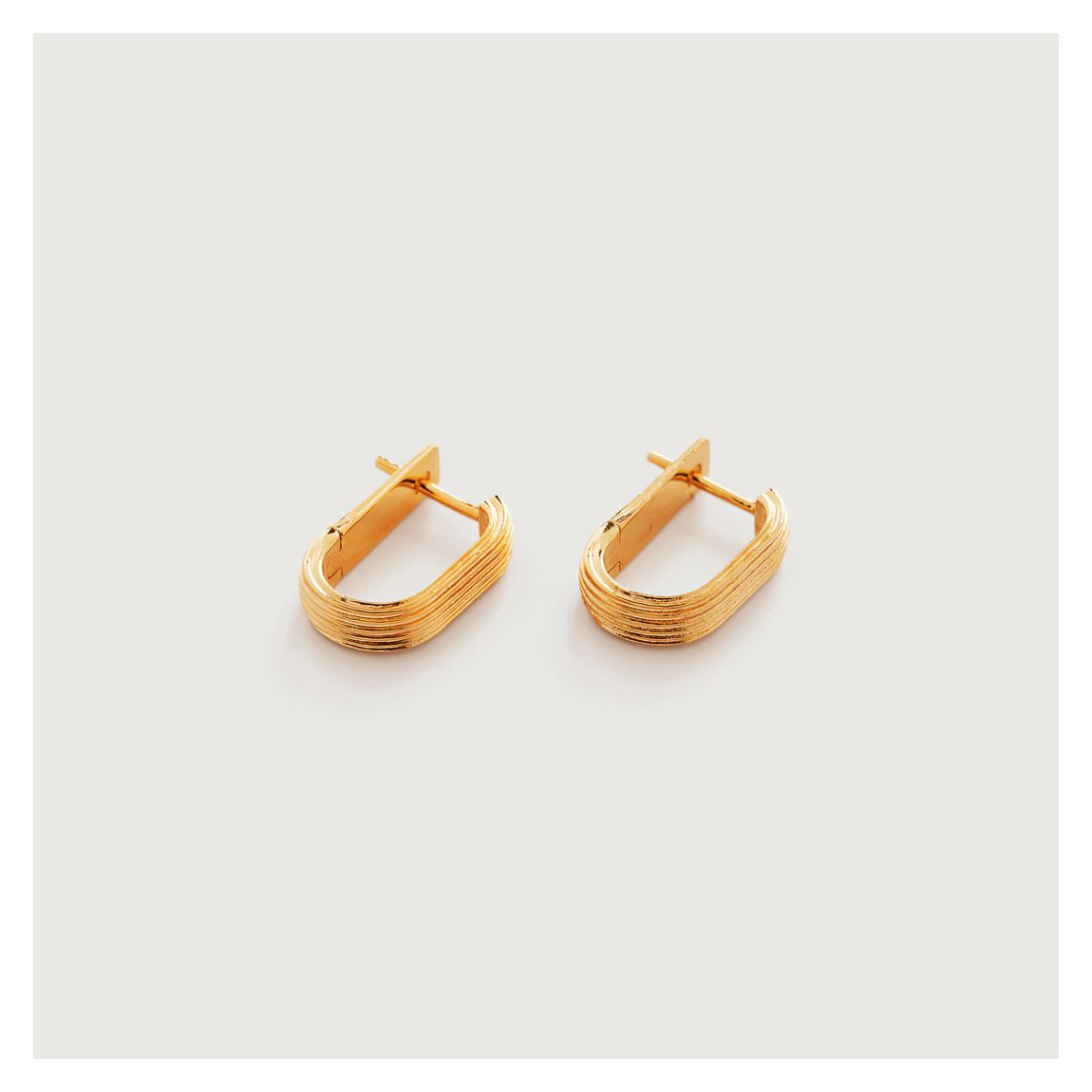 Gold Groove Huggie Earrings main product photo