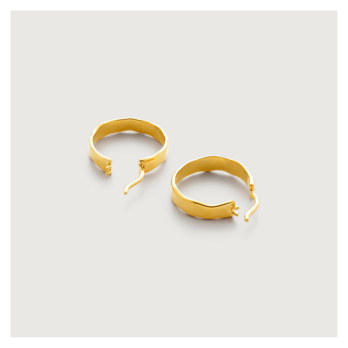 Gold Plated Siren Muse Wave Small Hoop Earrings main product photo