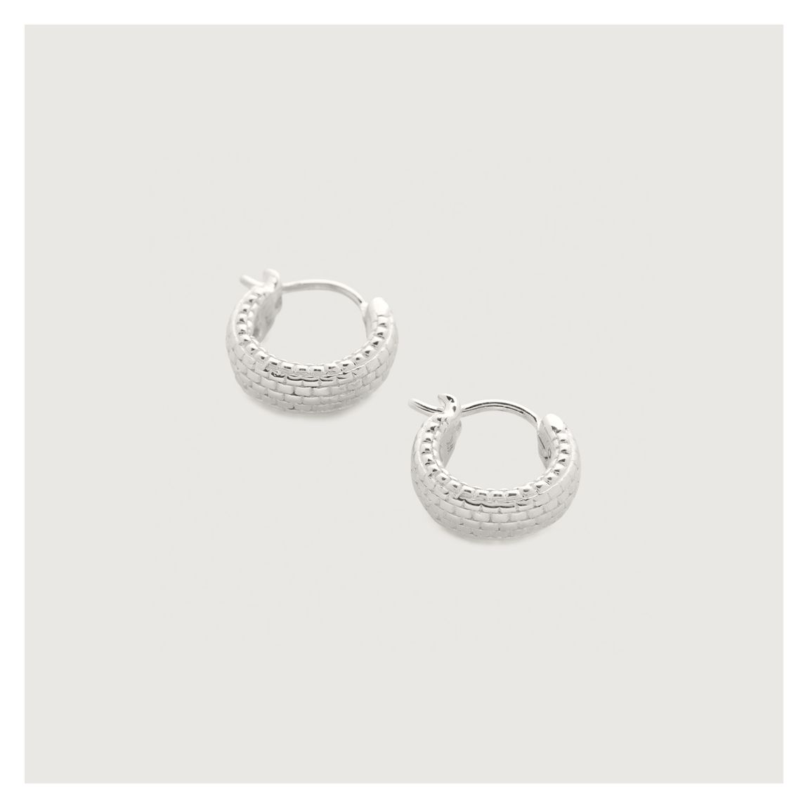 Sterling Silver Heirloom Huggie Earrings main product photo