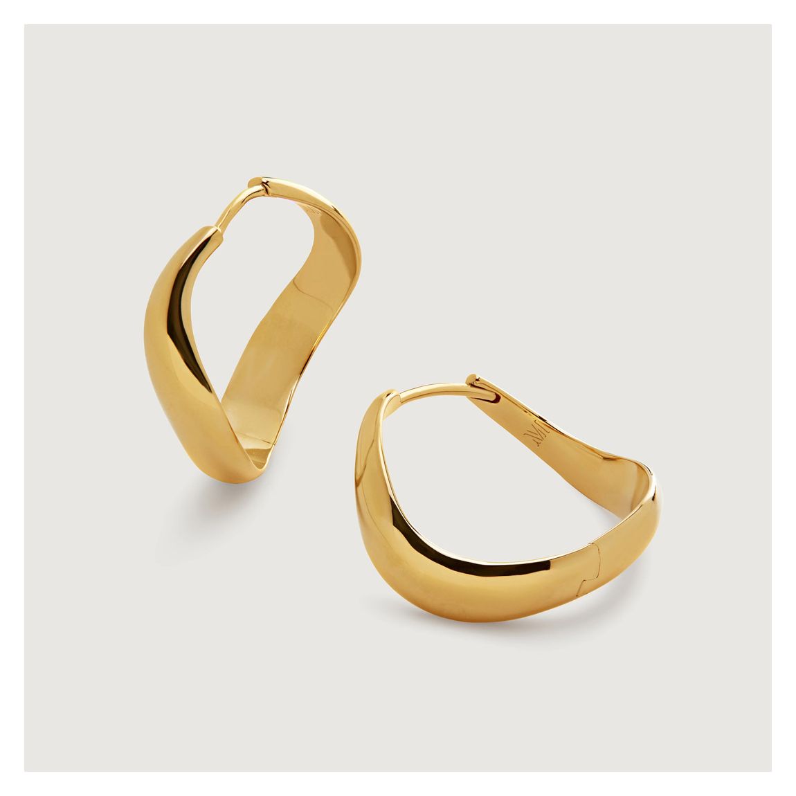 Gold Plated Swirl Medium Hoop Earrings main product photo