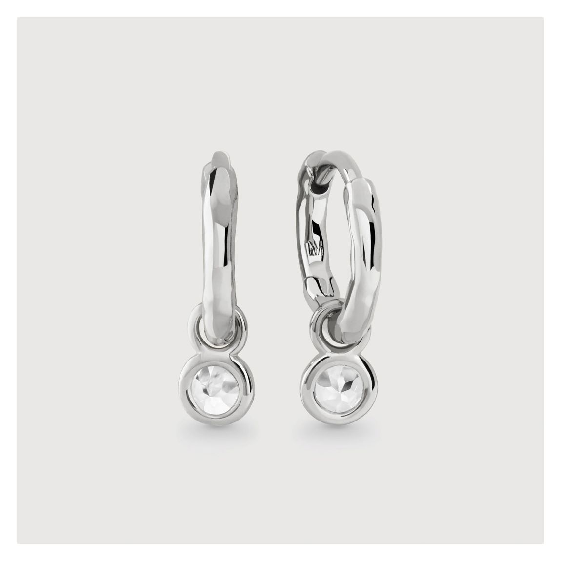 White Topaz Mini Gem Huggie Earrings main product photo
