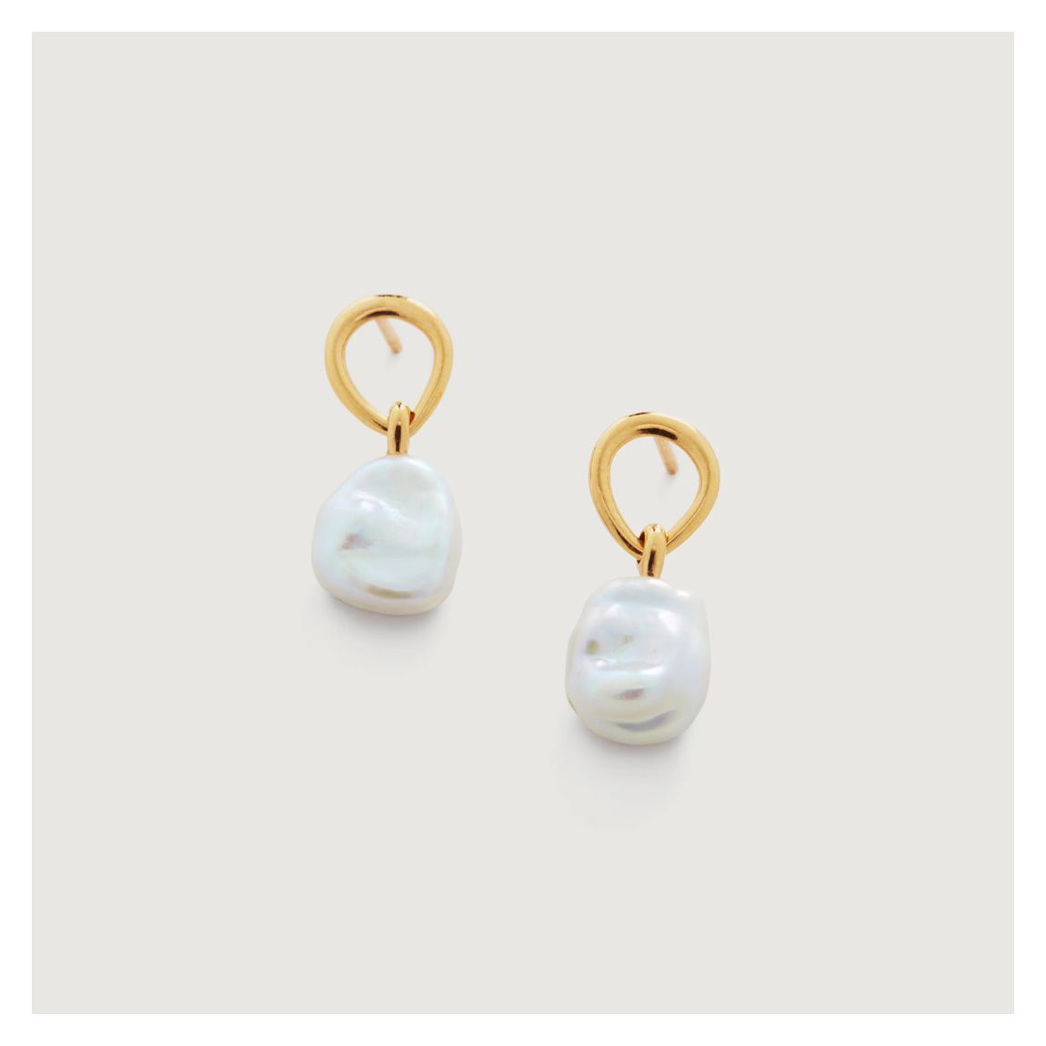 Gold Plated Pearl Nura Keshi Pearl Drop Earrings main product photo