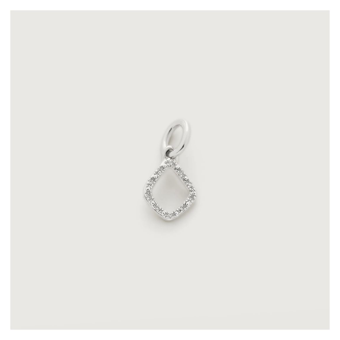 White Riva Mini Kite Diamond Pendant Charm main product photo