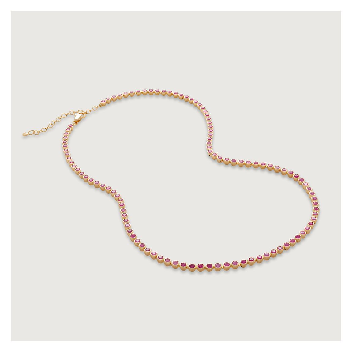 Pink Quartz Gemstone Essential Tennis Necklace main product photo