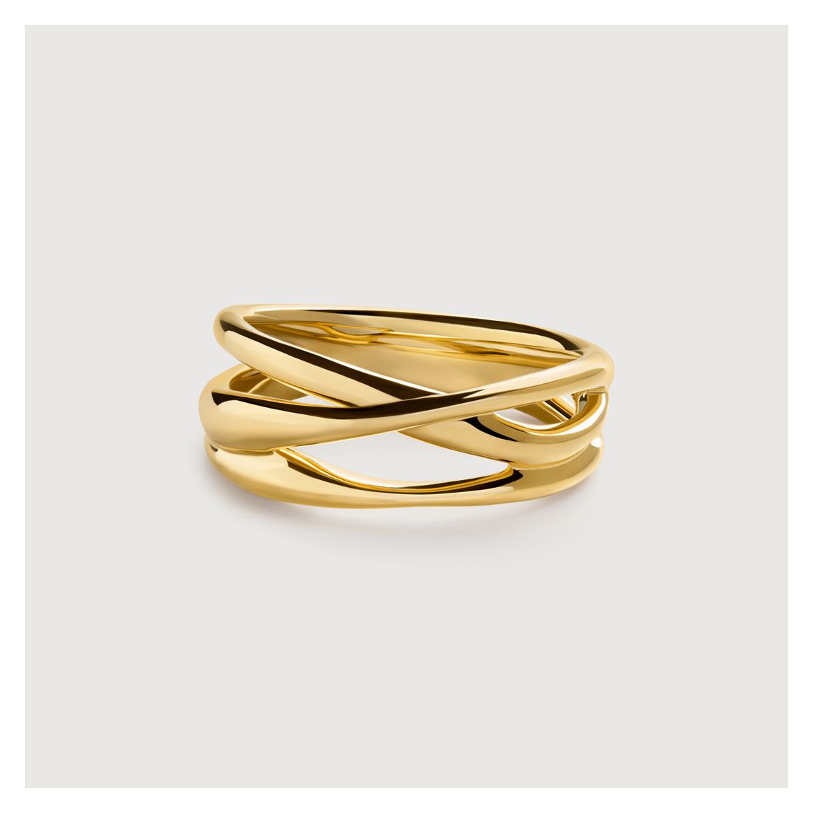 Gold Plated Nura Cross Over Ring main product photo