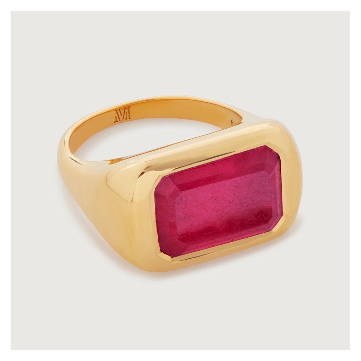 Pink Quartz Gold Plated Power Cocktail Ring main product photo