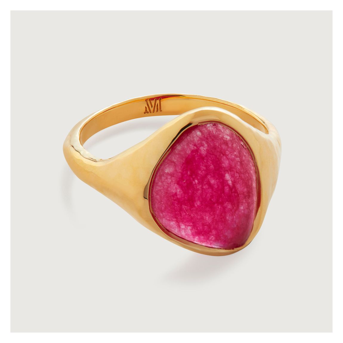 Pink Quartz Gold Plated Rio Gemstone Ring main product photo