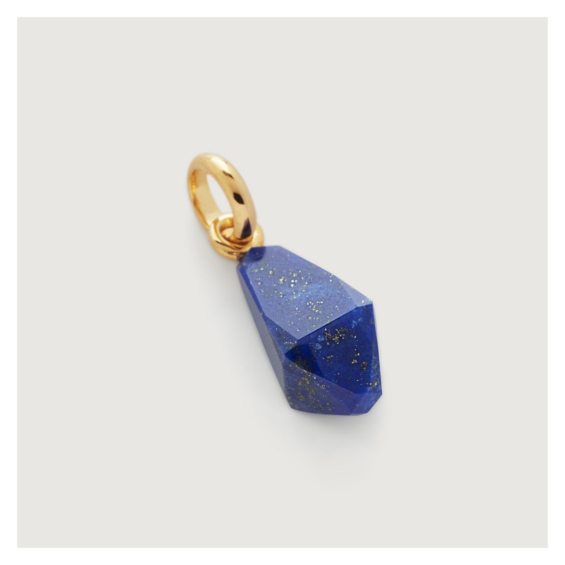 Gold Lapis Lazuli Geometric Gemstone Pendant Charm main product photo