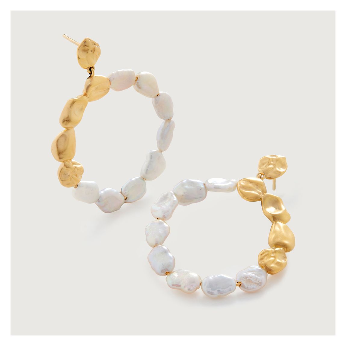 Gold Amy Powney Keshi Pearl Cocktail Stud Earrings main product photo