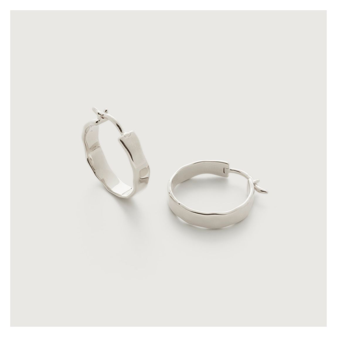 Sterling Silver Siren Muse Wave Small Hoop Earrings main product photo