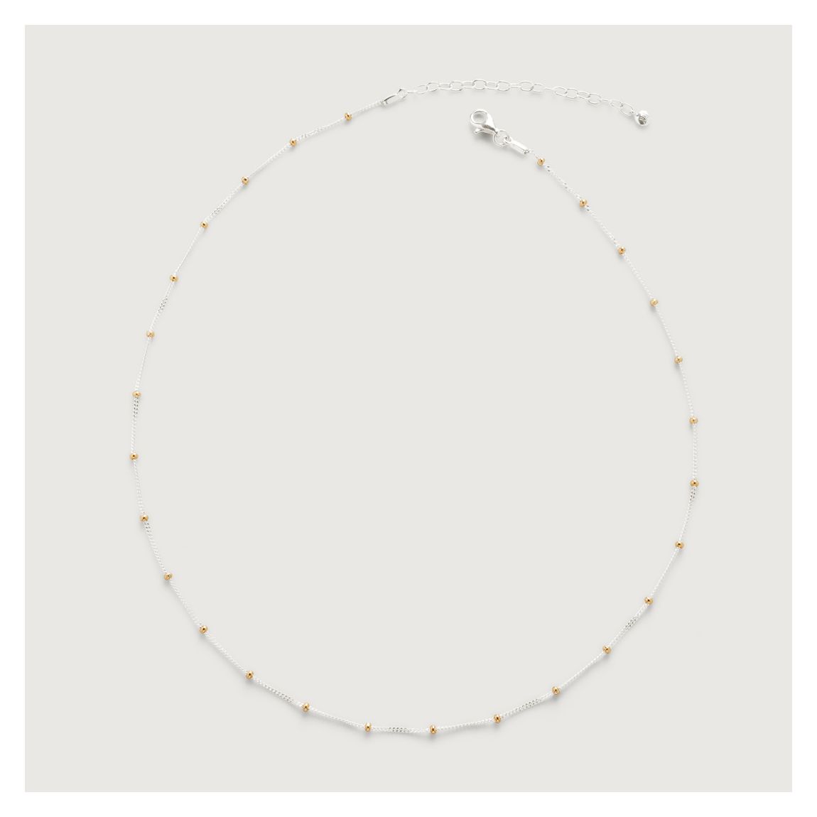 Silver Mixed Metal Beaded Choker Necklace main product photo