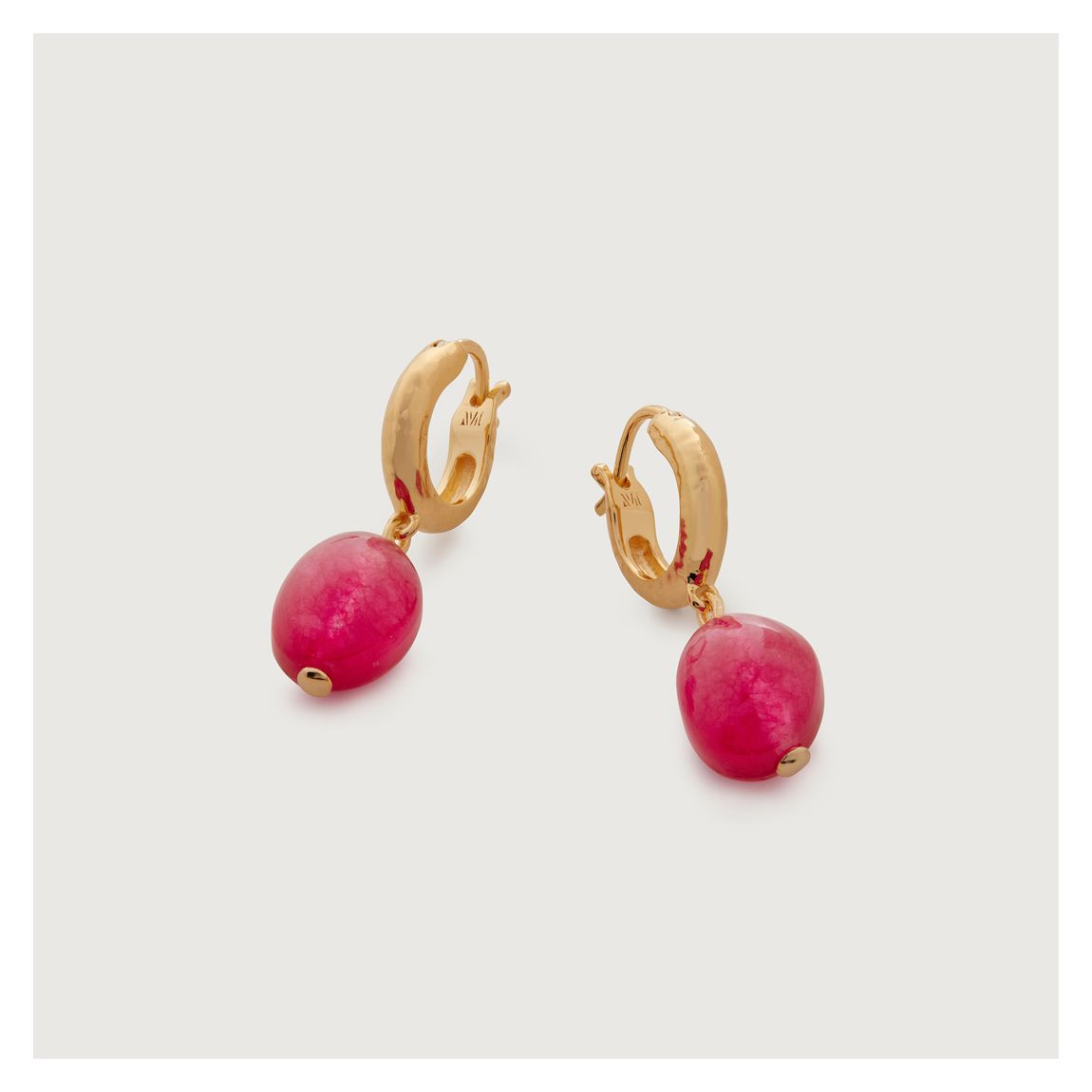 Pink Quartz Rio Gemstone Huggie Earrings main product photo