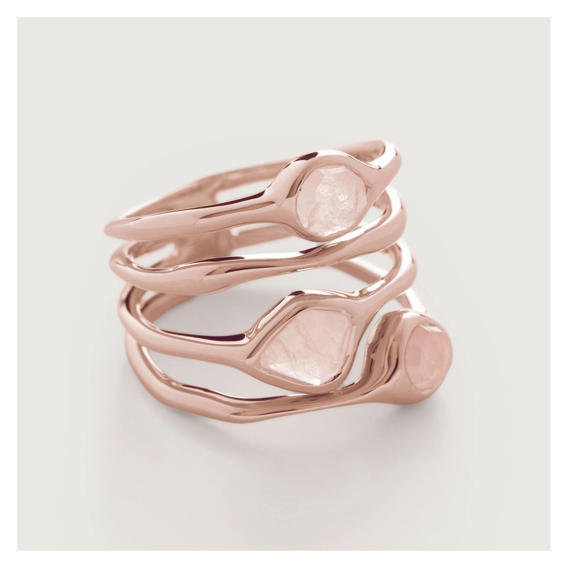 Rose Quartz Siren Cluster Cocktail Ring main product photo