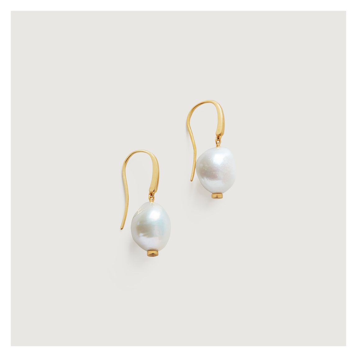 Gold Pearl Nura Keshi Wire Earrings main product photo