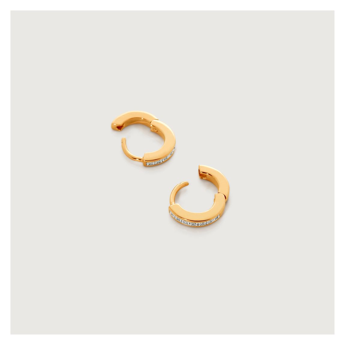 Gold Vermeil Skinny Diamond Mini Huggie Earrings main product photo