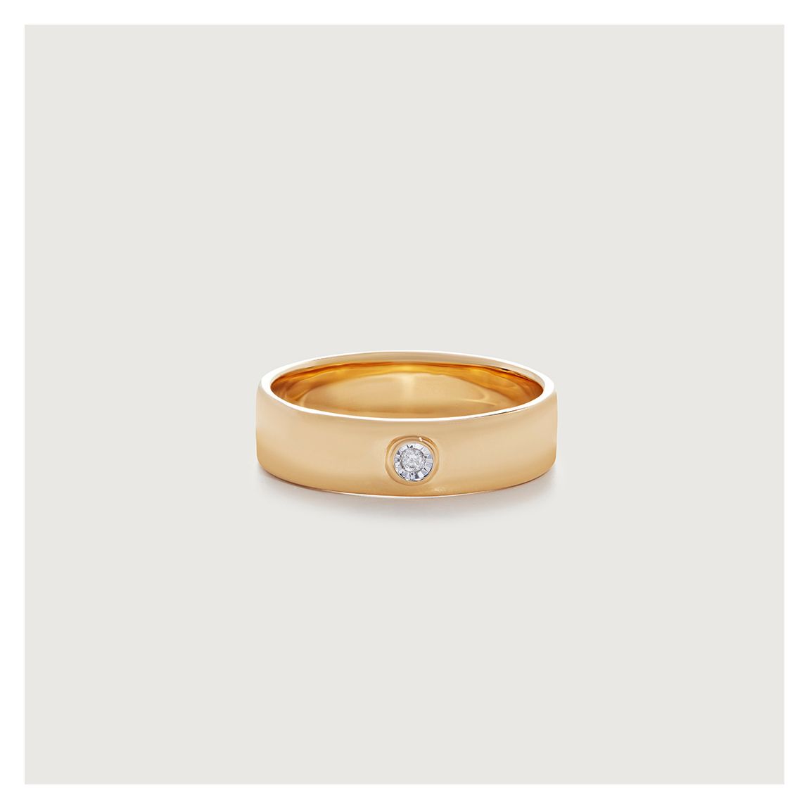 Gold Plated Diamond Essential Band Ring main product photo