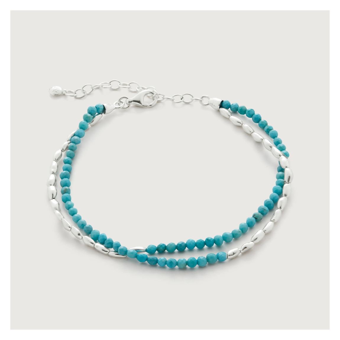Turquoise Mini Baguette Chain Bracelet main product photo