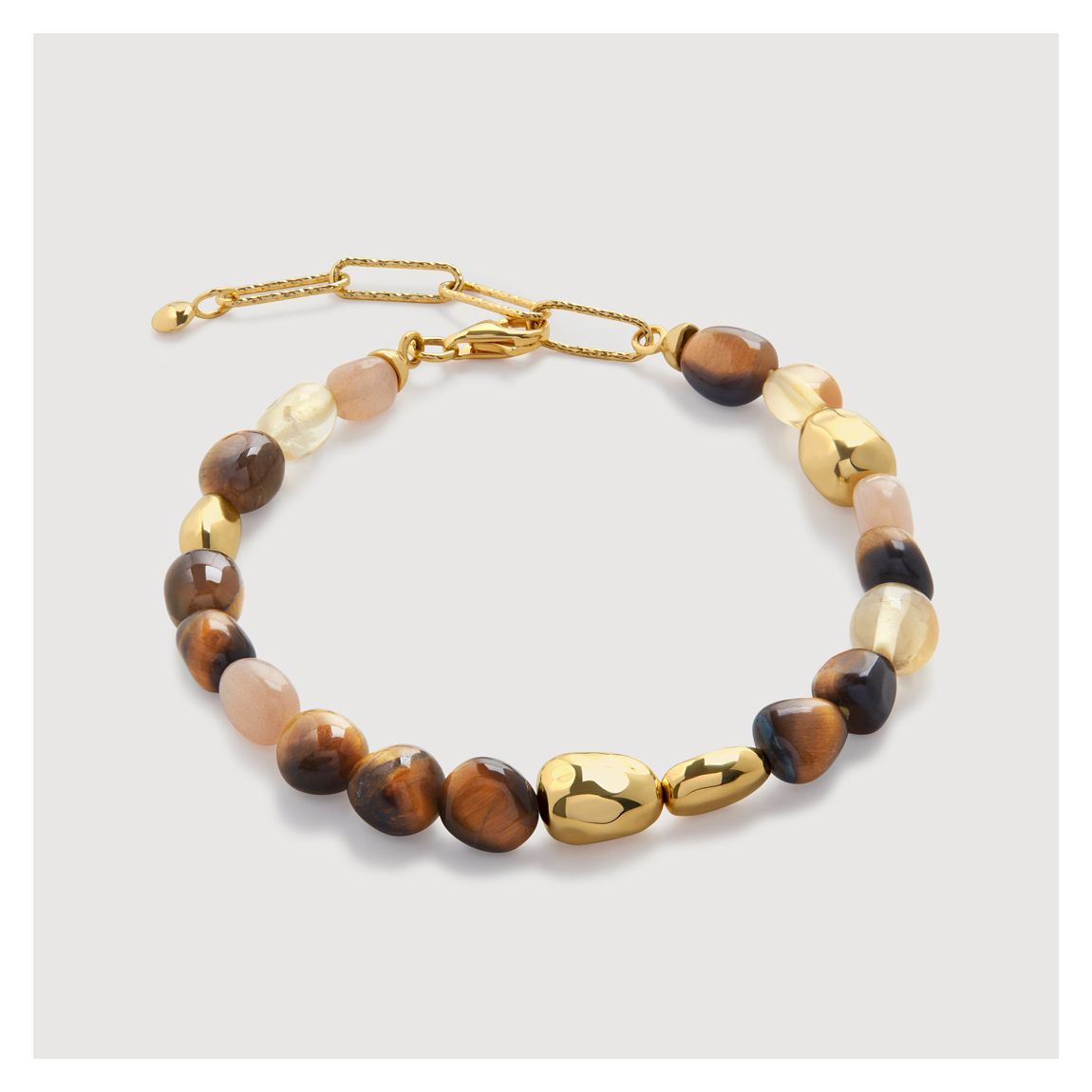 Gold Rio Neutral Gemstone Beaded Bracelet main product photo