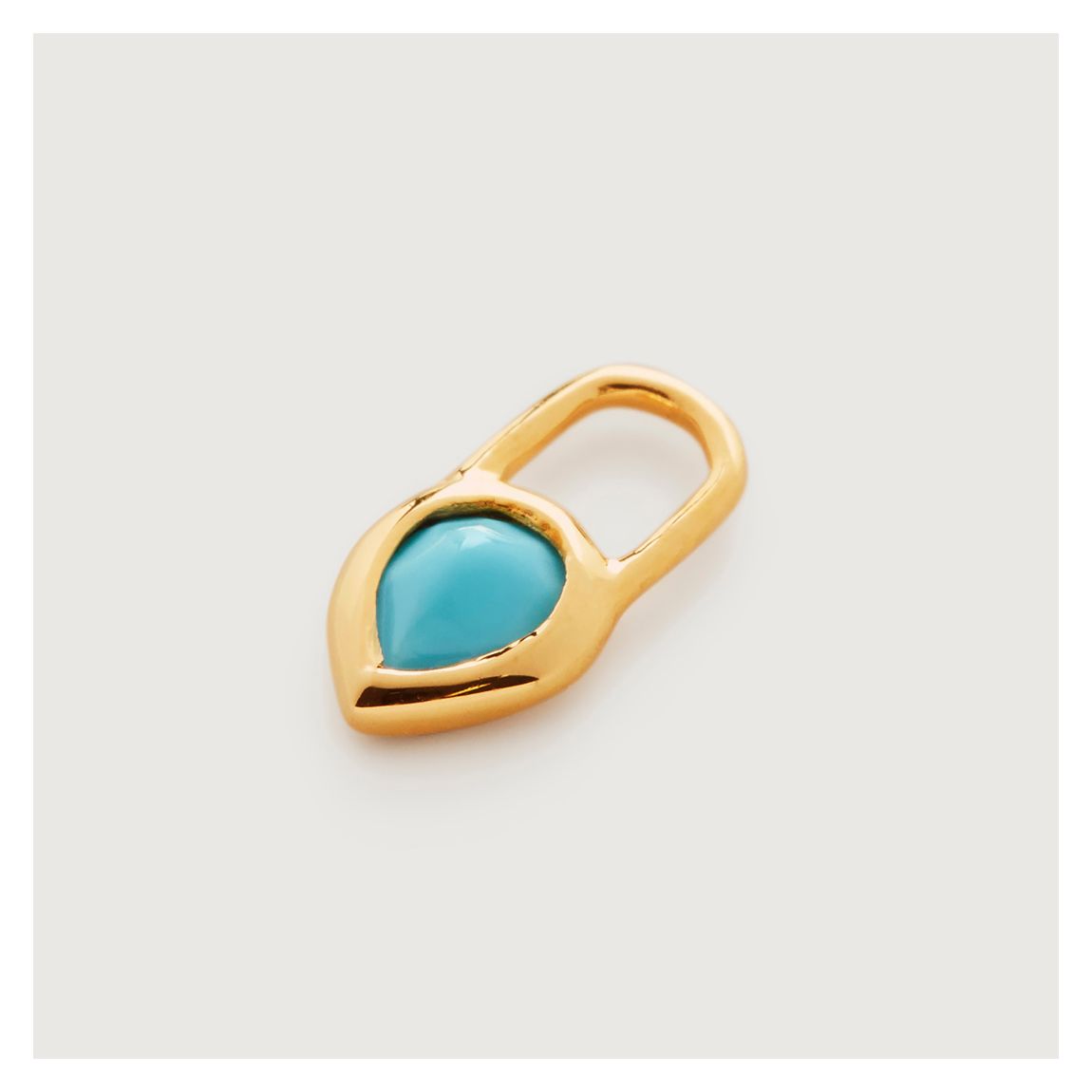 Gold Turquoise Teardrop Gemstone Ear Charm main product photo