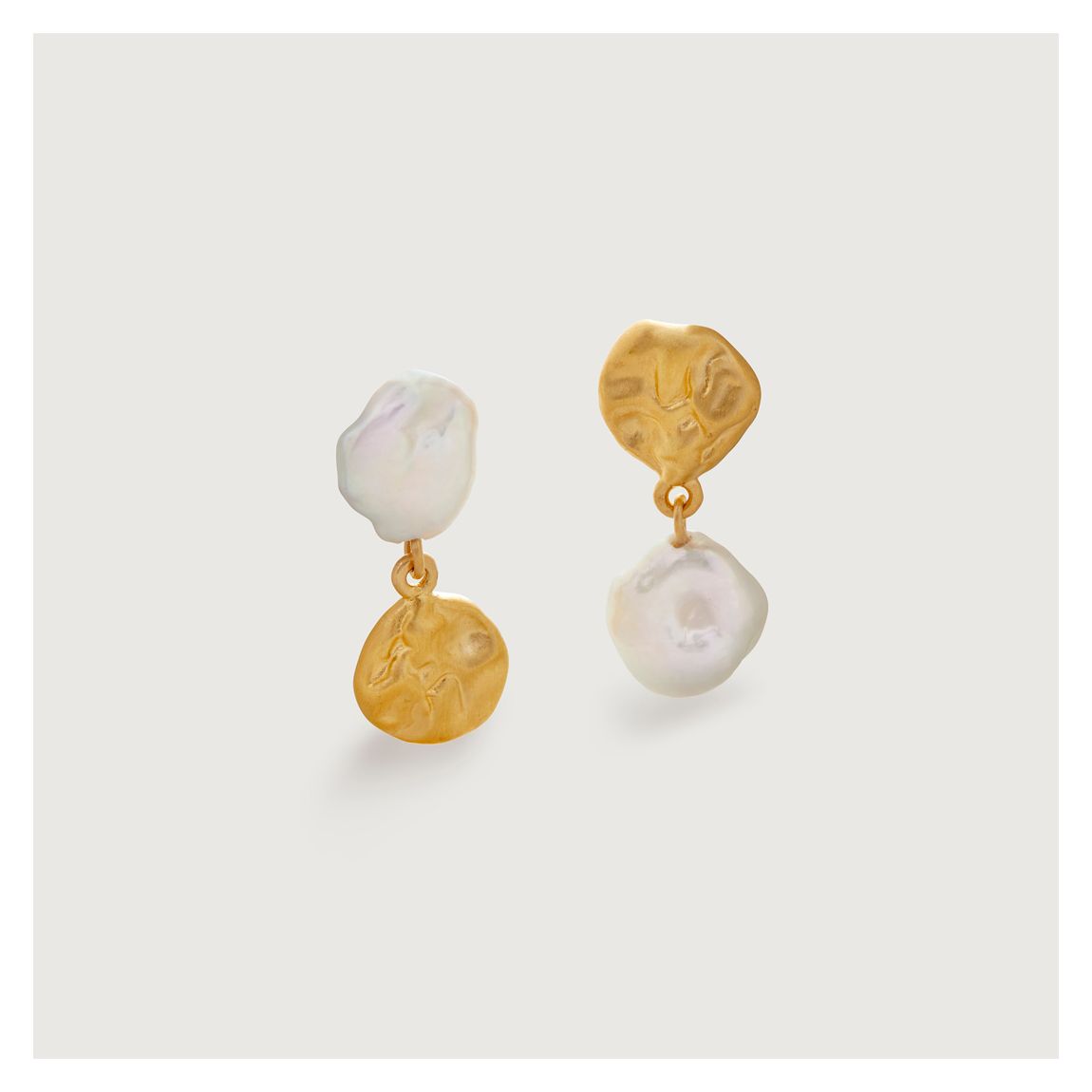 Gold Amy Powney Keshi Pearl Stud Drop Earrings main product photo