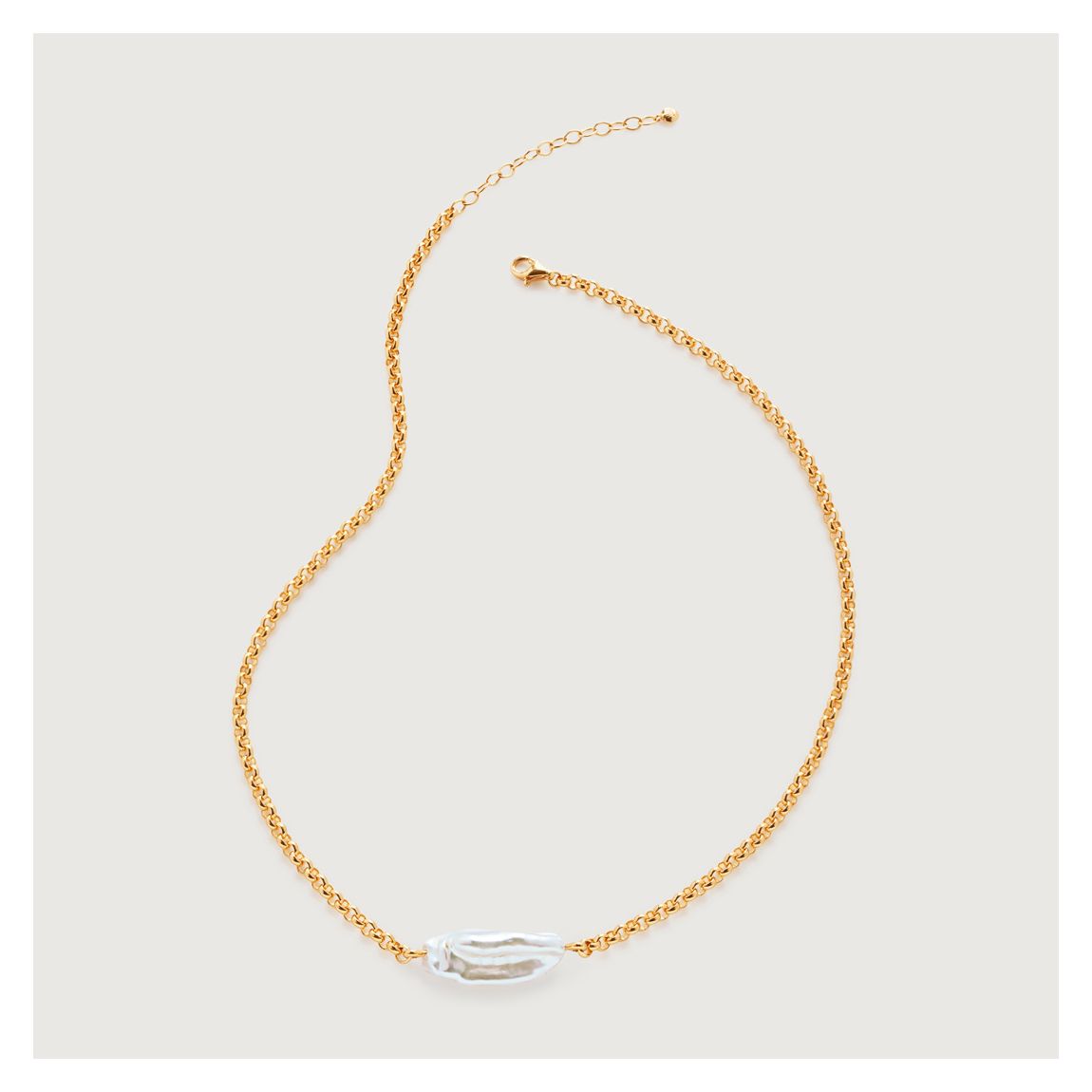 Gold Plated Nura Biwa Pearl Necklace main product photo