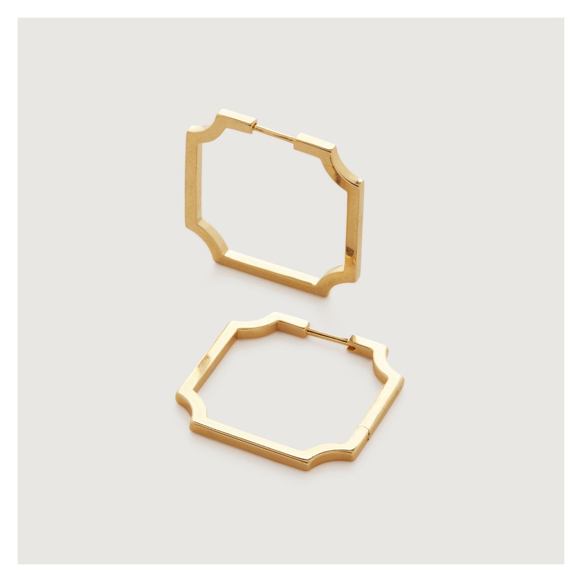 Gold Signature Skinny Medium Hoop Earrings main product photo