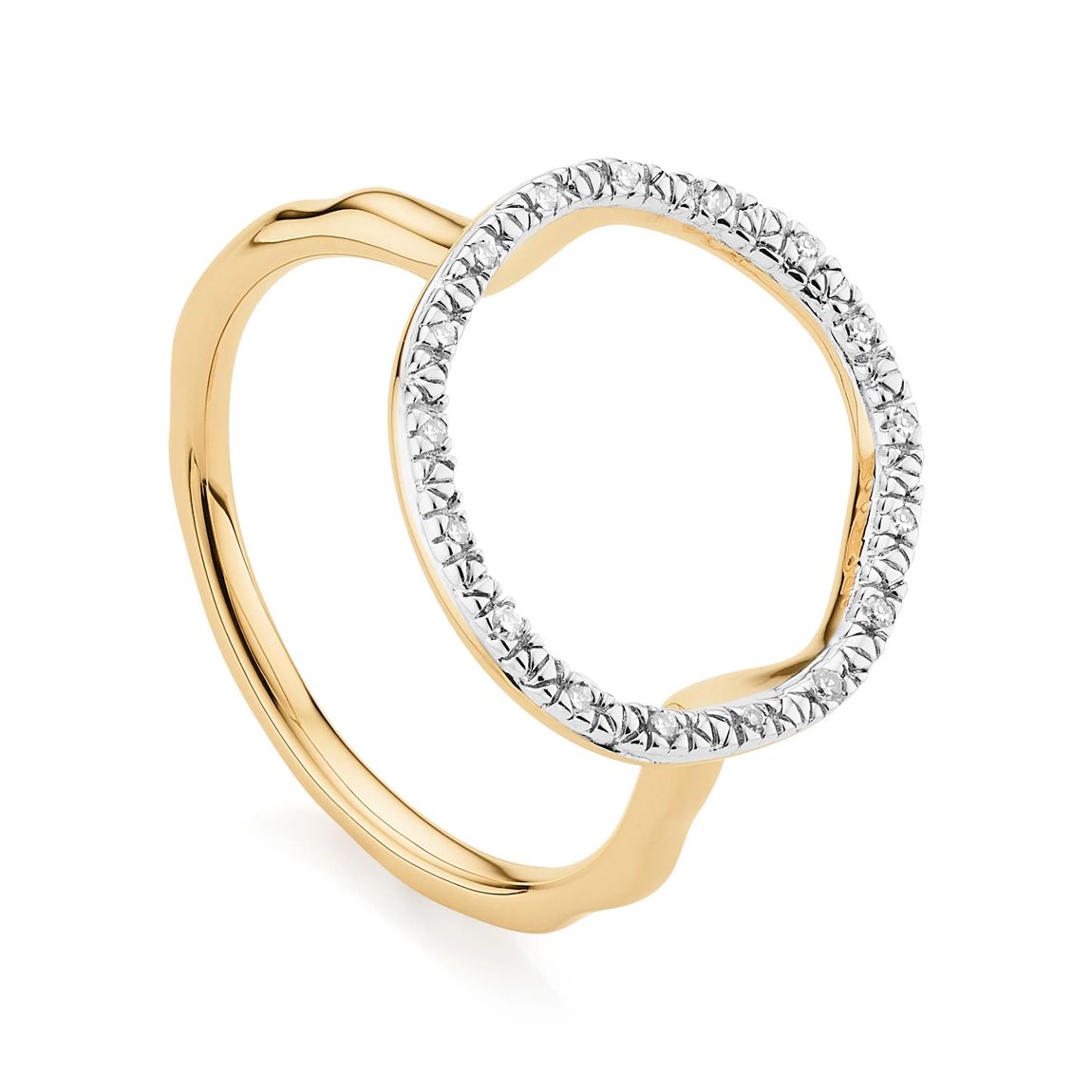 Rose Gold Plated Riva Circle Diamond Ring main product photo