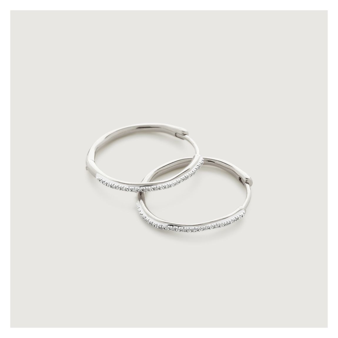 Gold Diamond Riva Medium Hoop Earrings main product photo