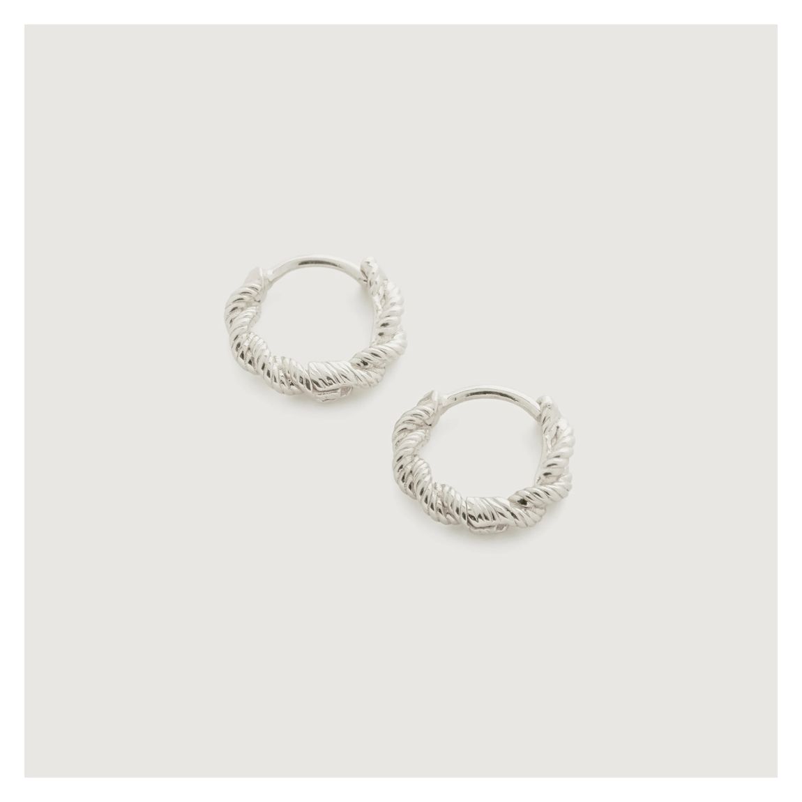 Silver Corda Mini Huggie Earrings main product photo