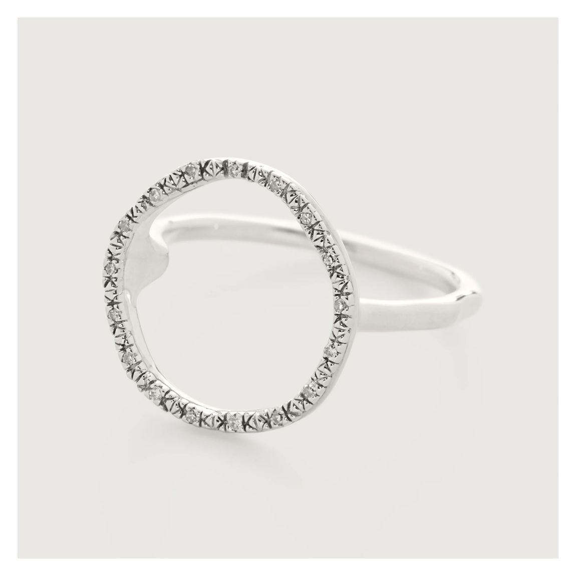 Silver Riva Circle Diamond Ring main product photo