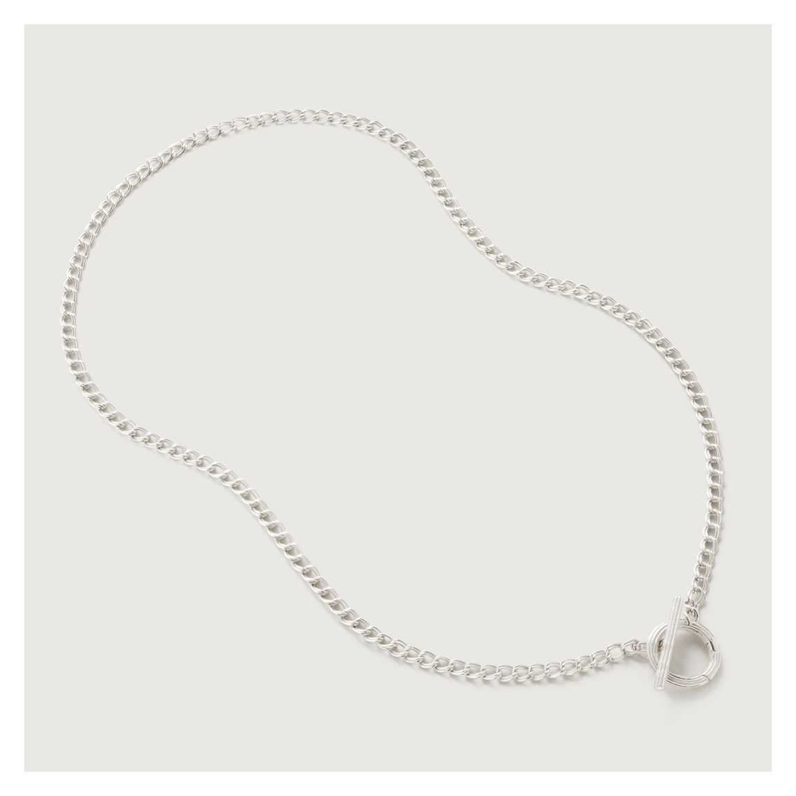 Silver Groove T Bar Necklace 46cm main product photo