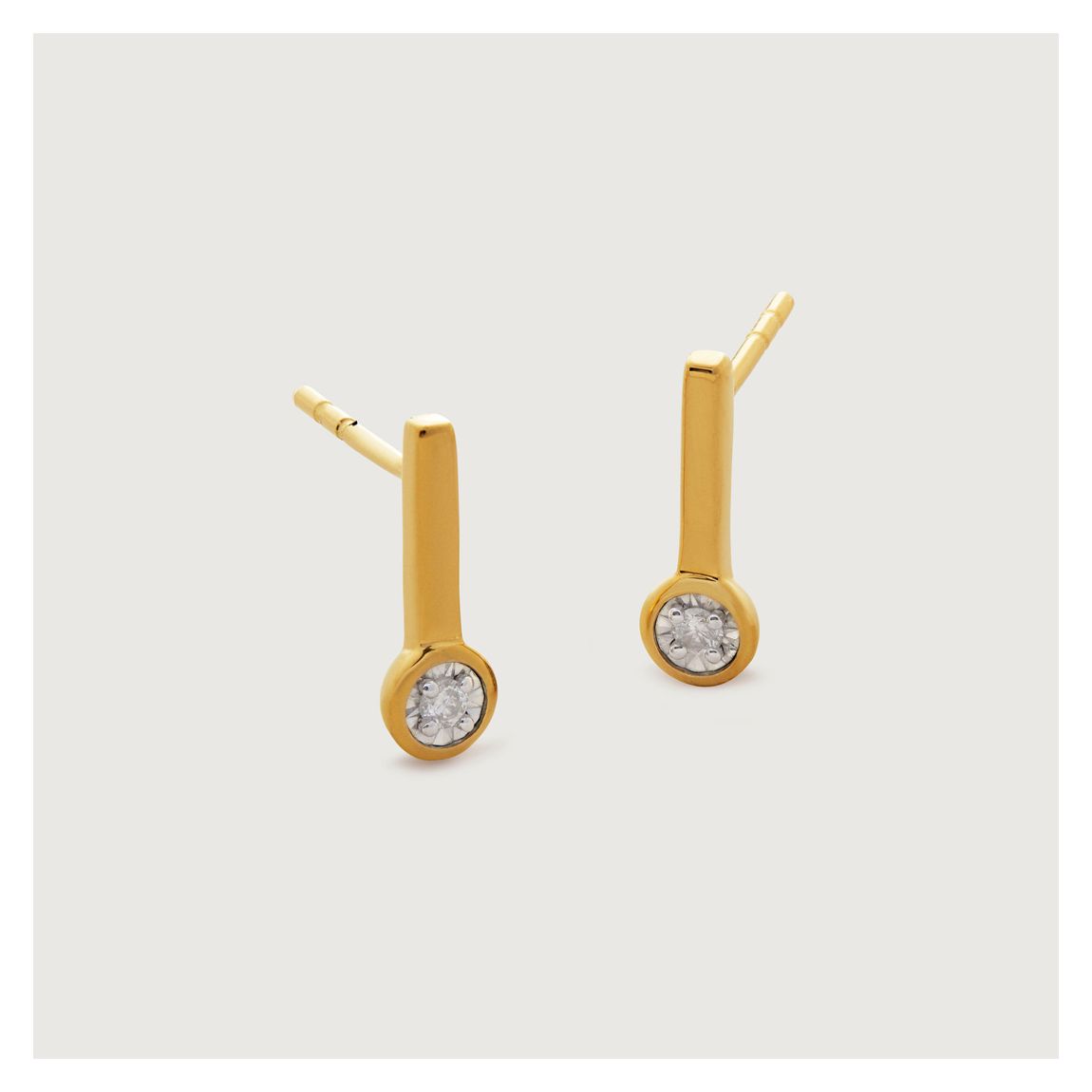 Gold Diamond Essential Small Drop Stud Earrings main product photo