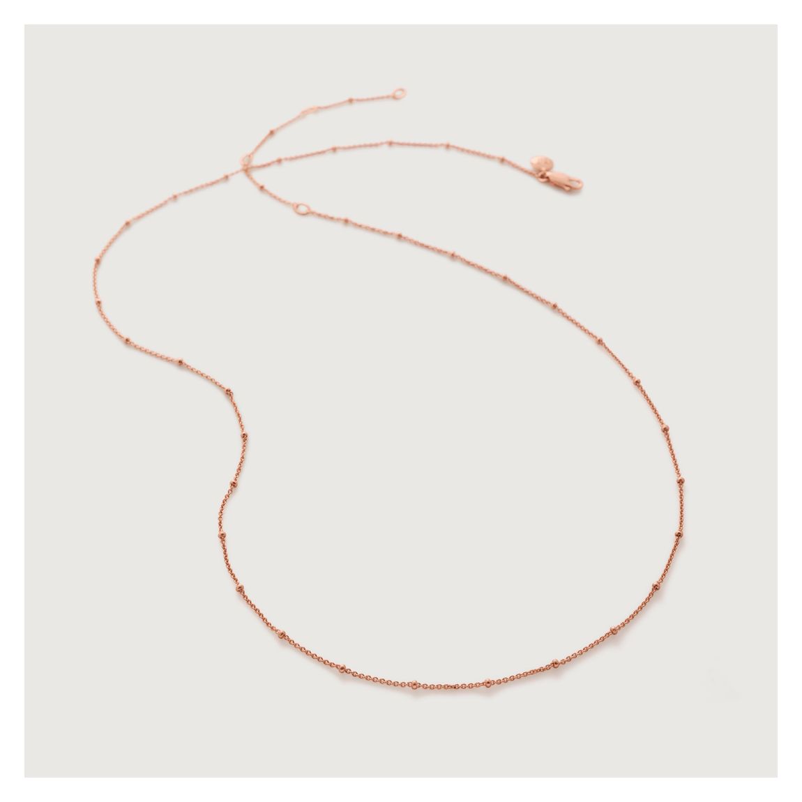 Rose Gold Fine Beaded Chain Necklace main product photo
