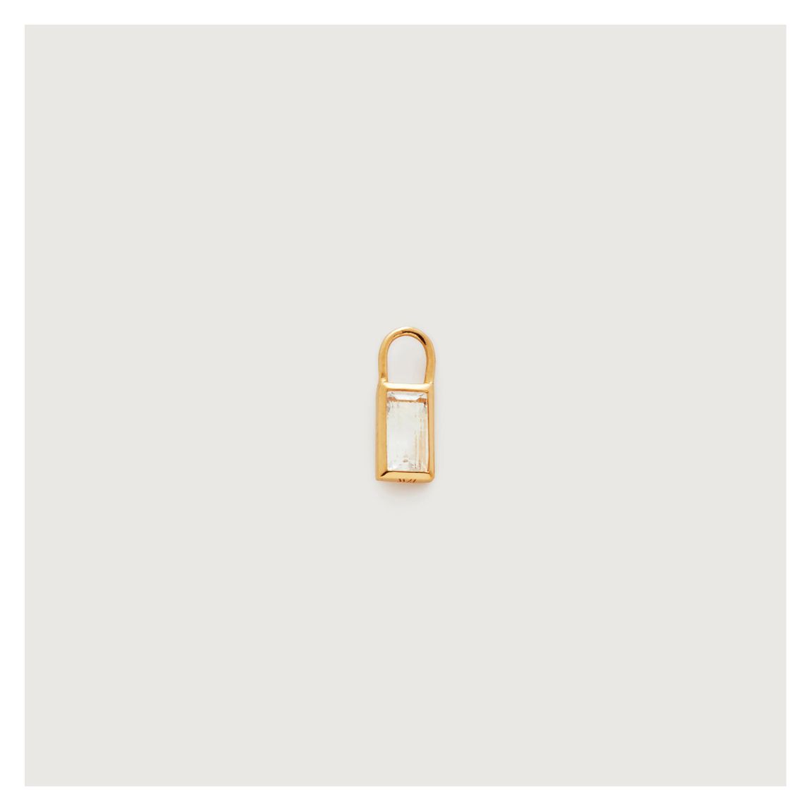 Rock Crystal Gold Plated Baguette Ear Charm main product photo