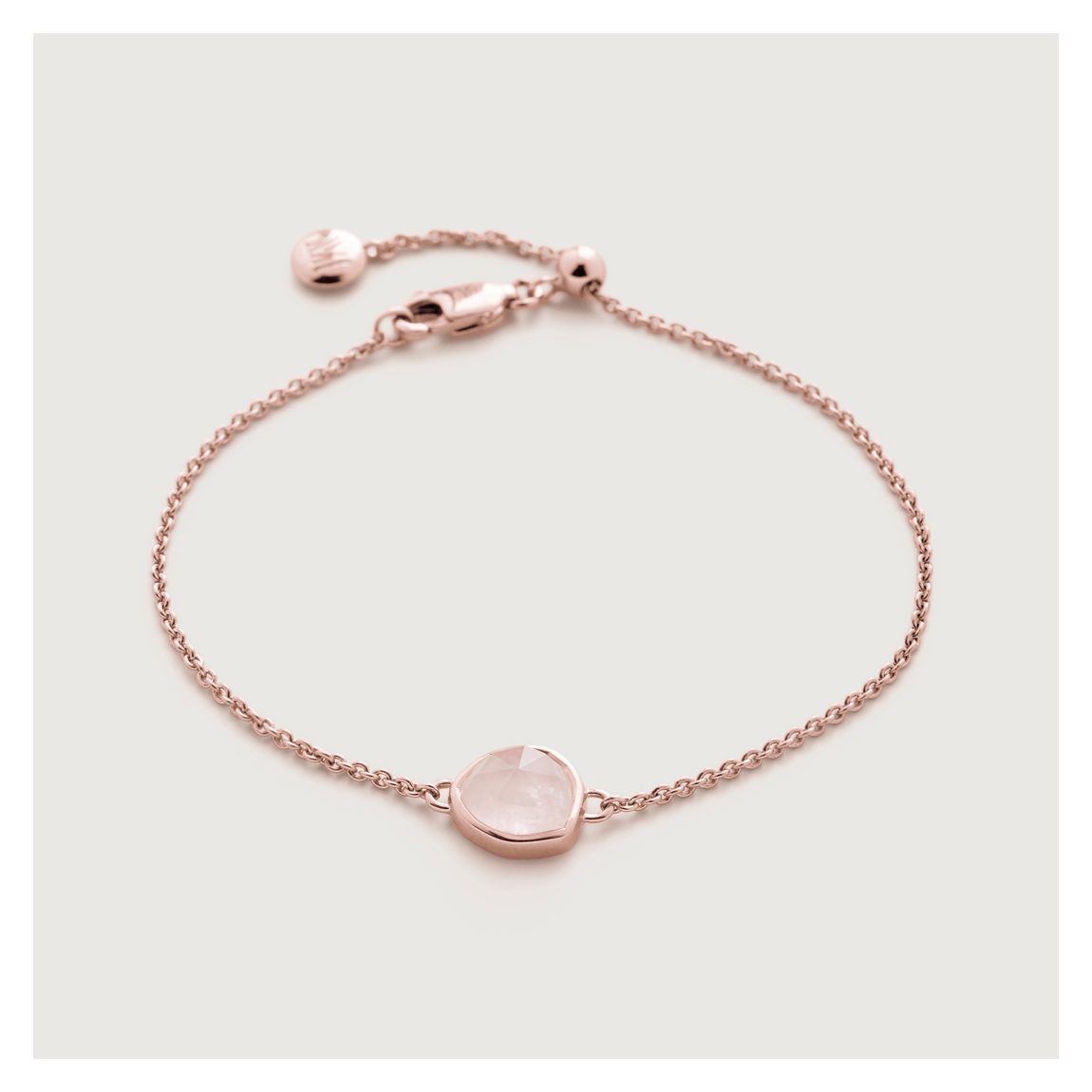 Rose Quartz Rose Gold Siren Fine Chain Bracelet main product photo