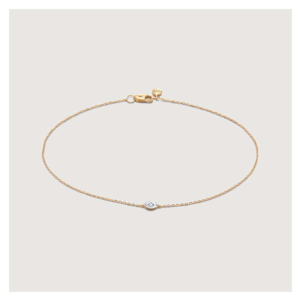 Gold Diamond Marquise Chain Bracelet main product photo