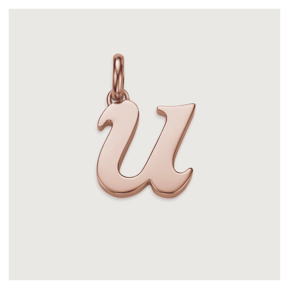 Rose Gold Vermeil Alphabet U Pendant Charm main product photo
