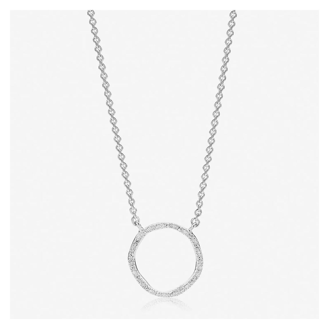 Silver Riva Circle Diamond Necklace main product photo