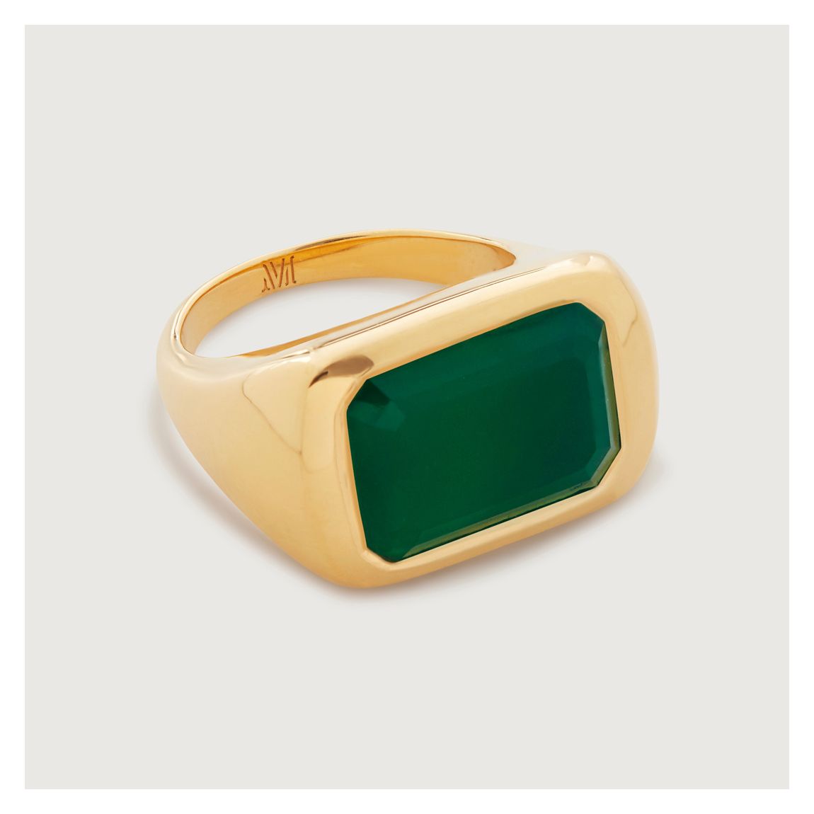 Green Onyx Gold Plated Power Cocktail Ring main product photo