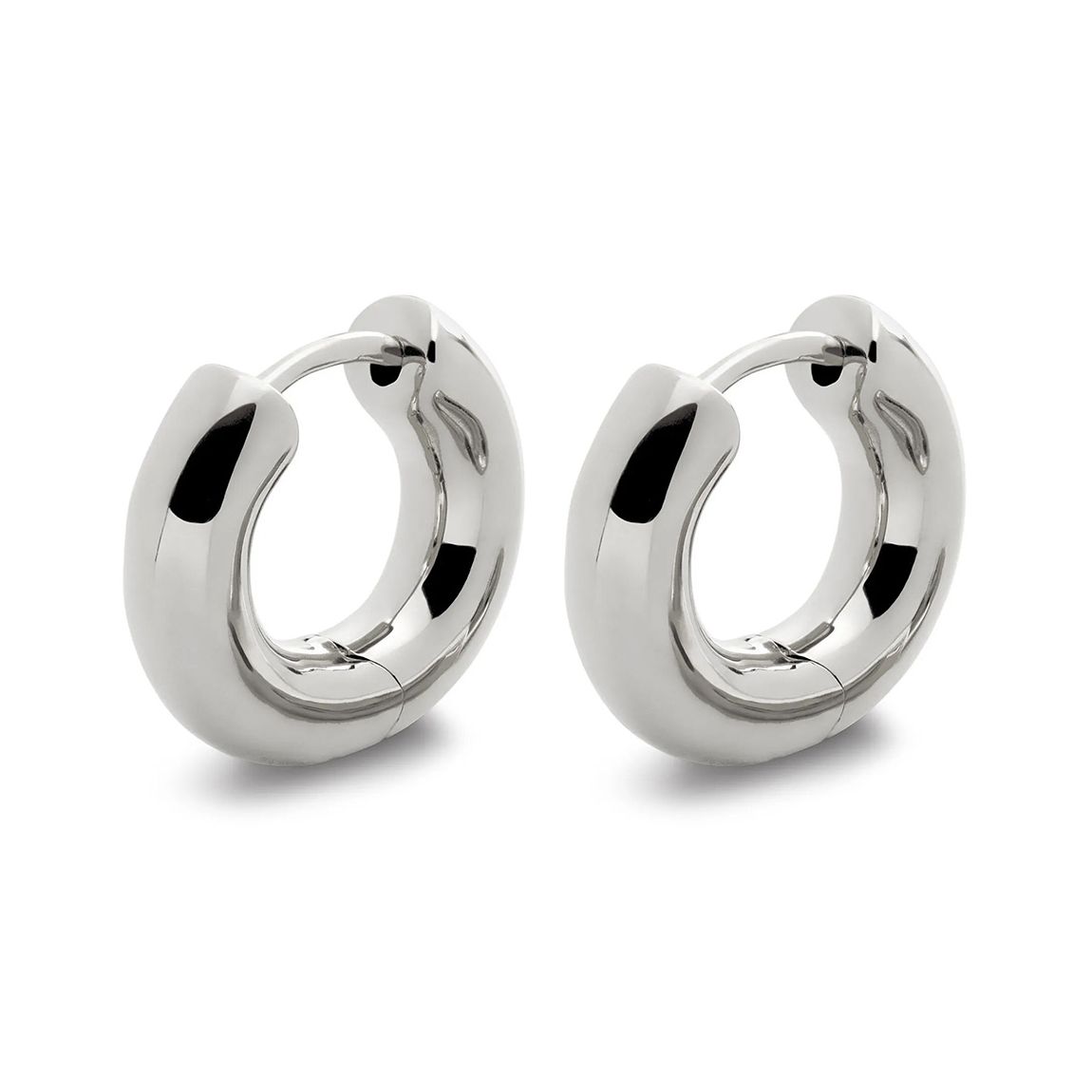 Silver Essential Click Huggie Earrings main product photo