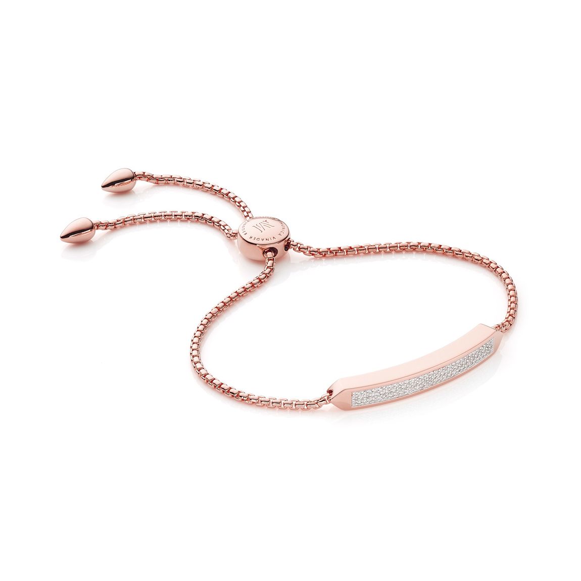 White Diamond Rose Gold Baja Skinny Bracelet main product photo