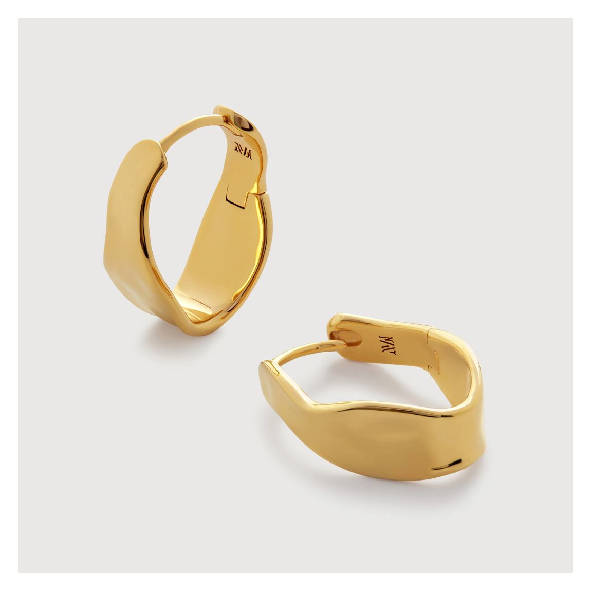 Gold The Wave Medium Hoop Earrings main product photo