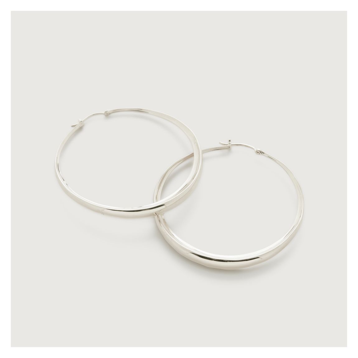 Silver Sterling Silver Deia Chamfered Large Hoop Earrings main product photo