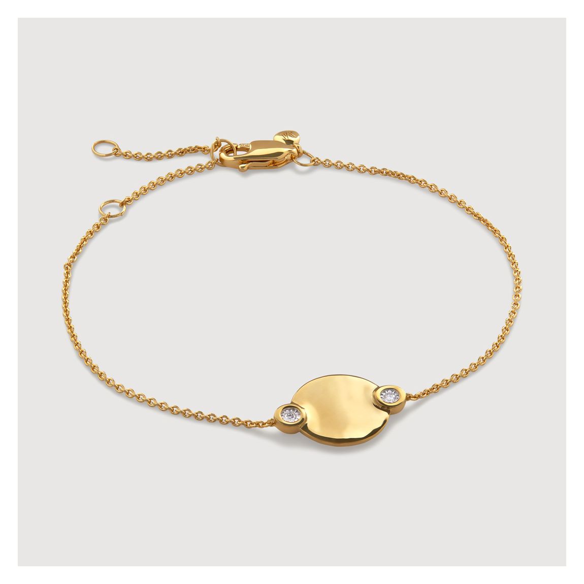 Gold Plated Lab Grown Diamond Engravable Chain Bracelet main product photo
