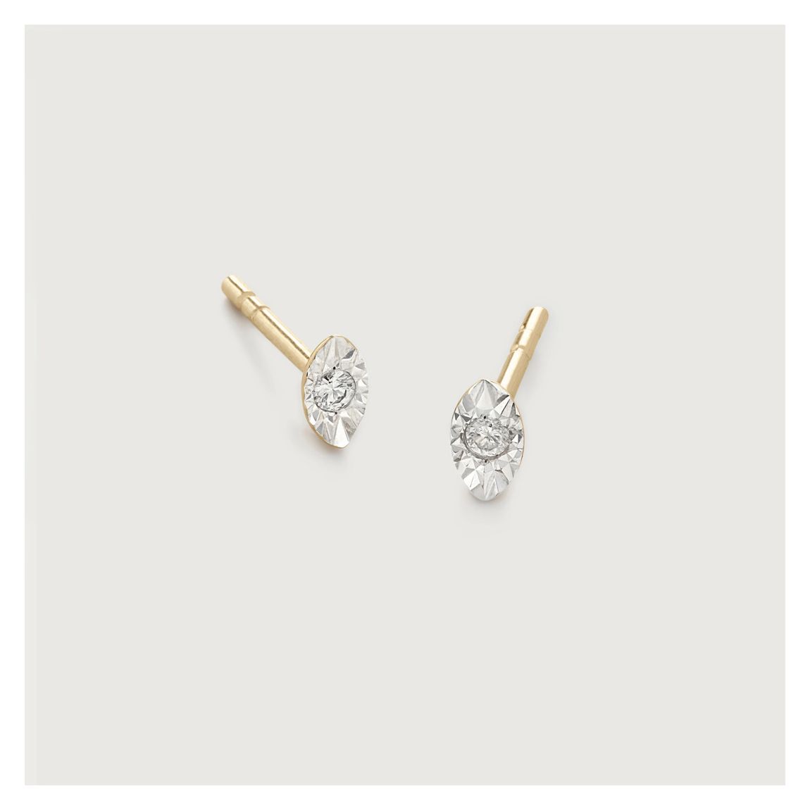 Yellow Gold Diamond Marquise Stud Earrings main product photo