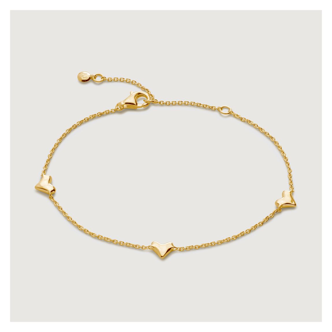 Gold Vermeil Heart Station Chain Bracelet main product photo