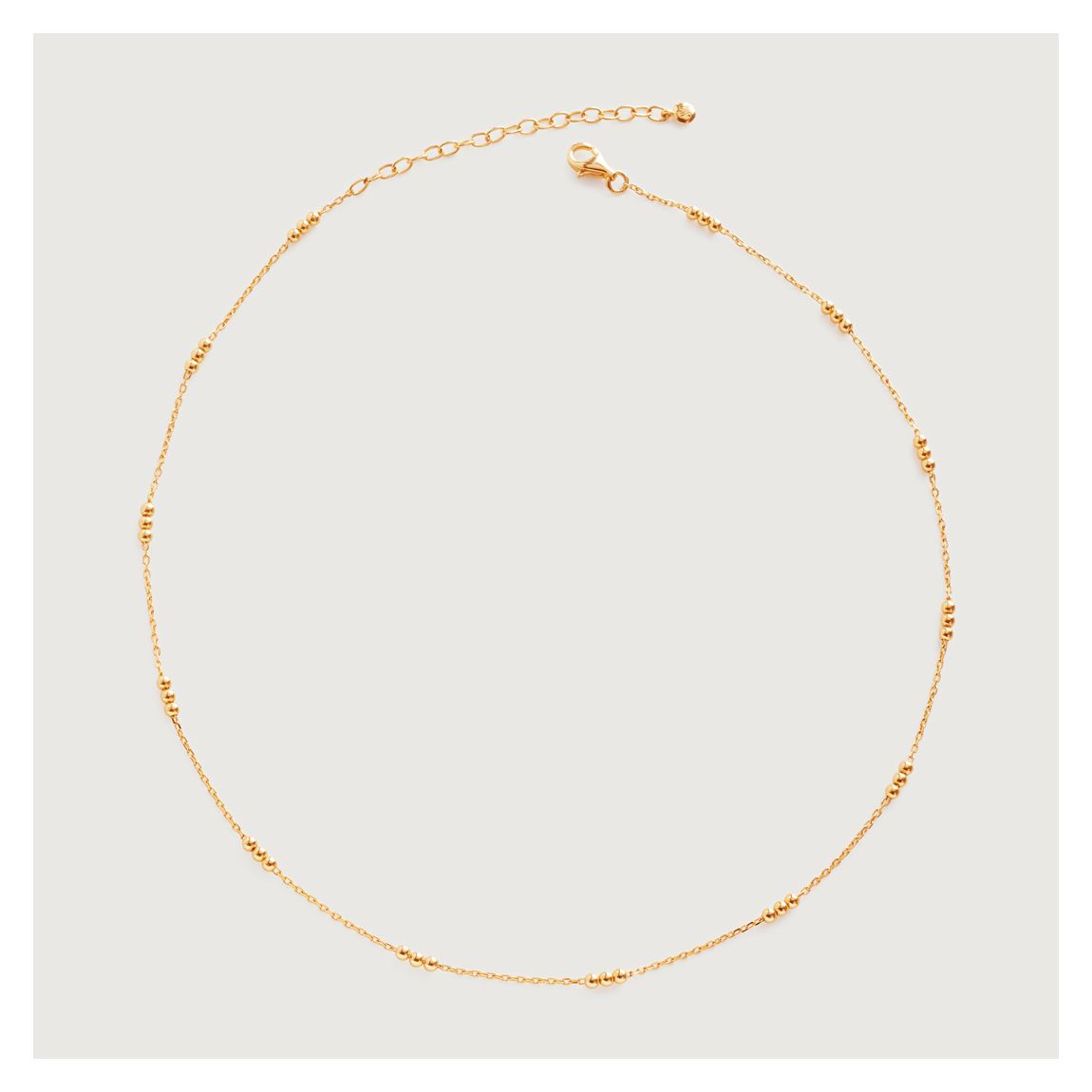 Gold Triple Beaded Choker Necklace main product photo