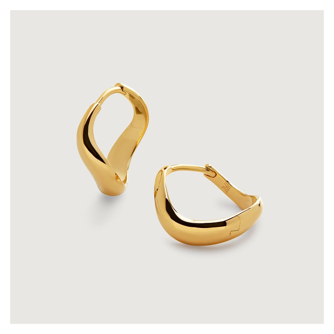Gold Vermeil Swirl Small Hoop Earrings main product photo