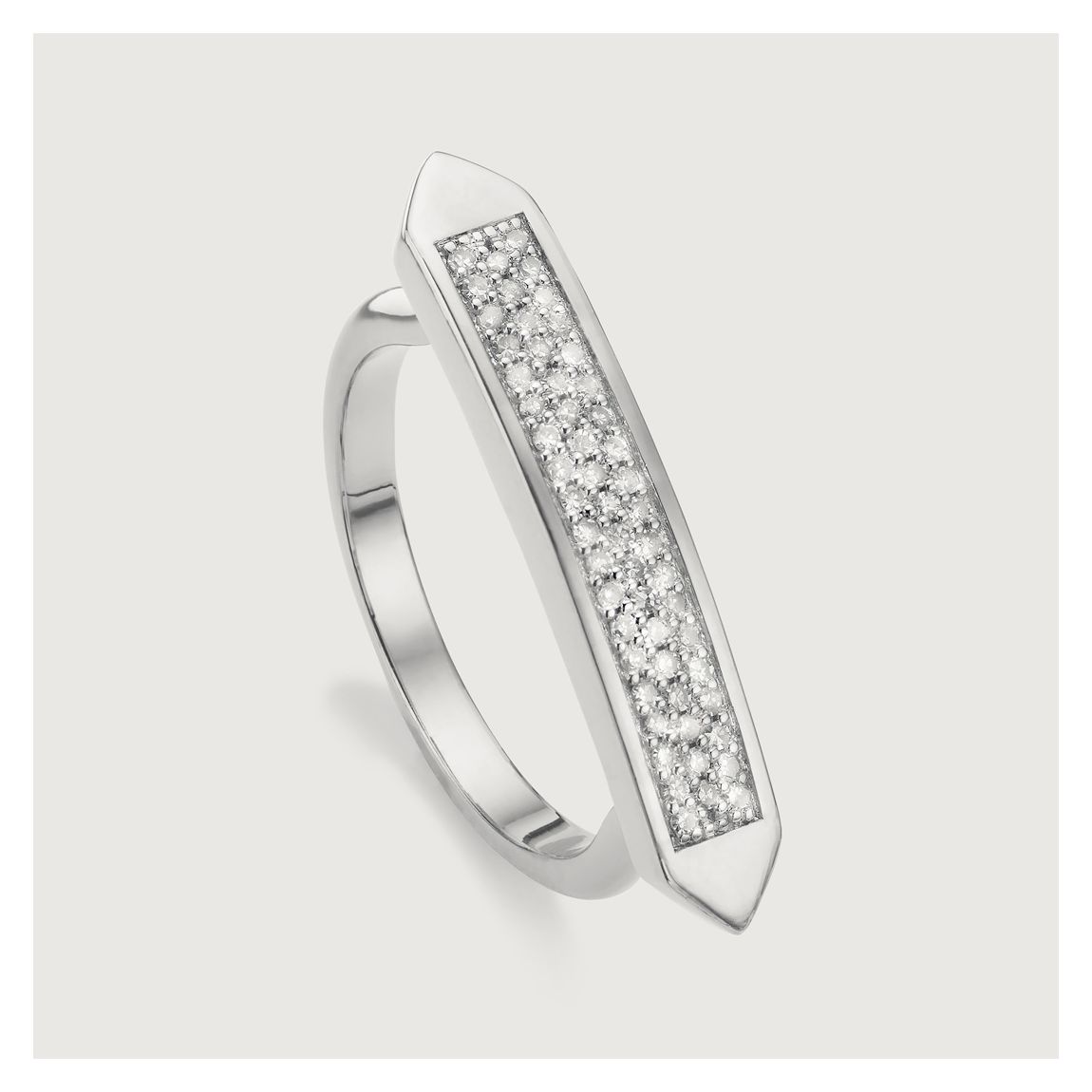 Silver Diamond Baja Skinny Ring main product photo