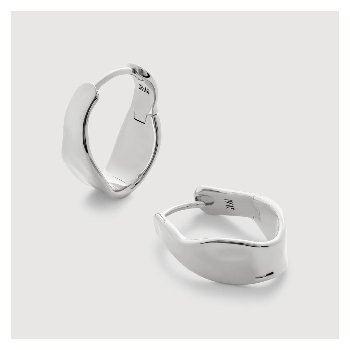 Silver The Wave Medium Hoop Earrings main product photo